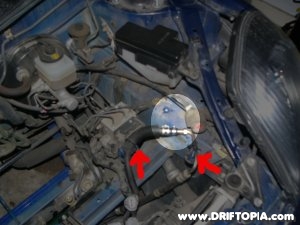 The power steering lines must be connected to convert to manual steering.
