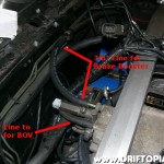 Once the new manifold is installed, route the BOV line and the brake booster line as indicated above.