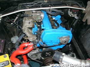 The new intake manifold test fit on the motor.