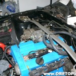 This is the test install.  I went ahead and installed the ka24de throttle body and it slightly rubs the valve cover.  The valve cover will need to be modified before the final install.