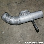 s13rebuild211a The completed charge pipe for the new setup. I created a smooth transition and added the BOV flange and idle air nipple.
