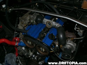 The new charge pipe installed on top of the CA18DET.