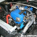 s13rebuild221y 3/4 view of the CA18DET. The new air intake draws air from outside the engine bay.