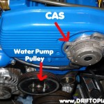 ca18dettimingbelta Remove the accesory belts, water pump pulley and the CAS.