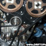 ca18dettimingbeltk Using an allen wrench, rotate the loosened tensioner clockwise to loosen the timing belt. The tighten the tensioner in place in the loose position.