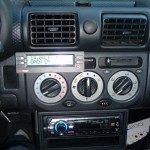 Plug the cable into the back of the ScanGaugeII and the reinstall the dash panel.  The end result will look like this.