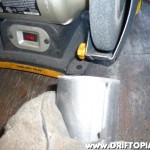 Smooth the edges with the grinder.