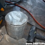 The edge of the circles are also shaped with the grinder to slide right inside the pipe to for the top and bottom.