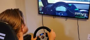 Simple but effective iRacing rig. Fanatic wheels and pedals.