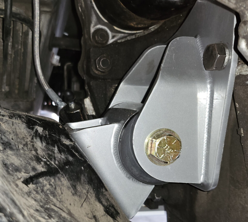 The AWR engine mounts installed on the NA6 Miata for racing.