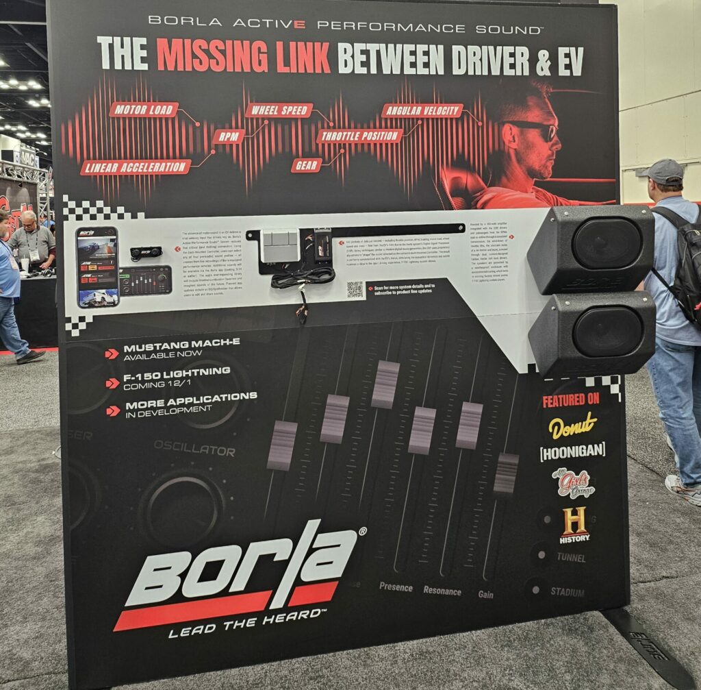Image of the Borla Booth for Active Performance Sound at PRI 2023.