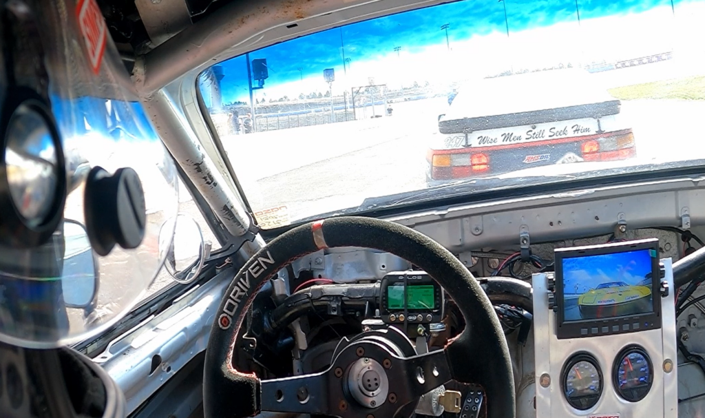 Iteration 2 of the backup camera in place of the rearview mirror in the racecar. Much closer to the driver and easier to see this time.
