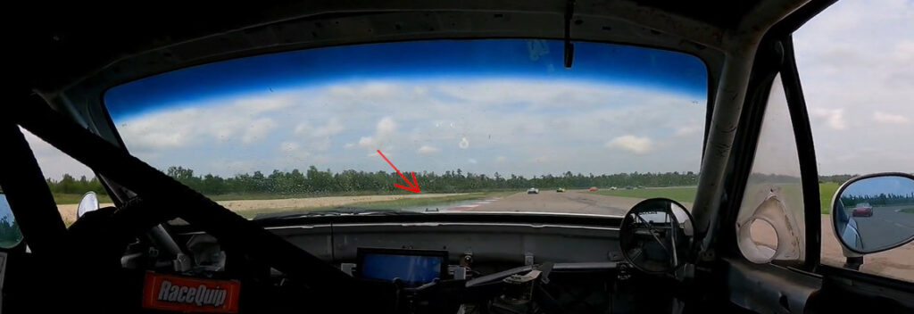 Showing the location of one of the new ponds that popped up at NOLA Motorsports Park after the rain.