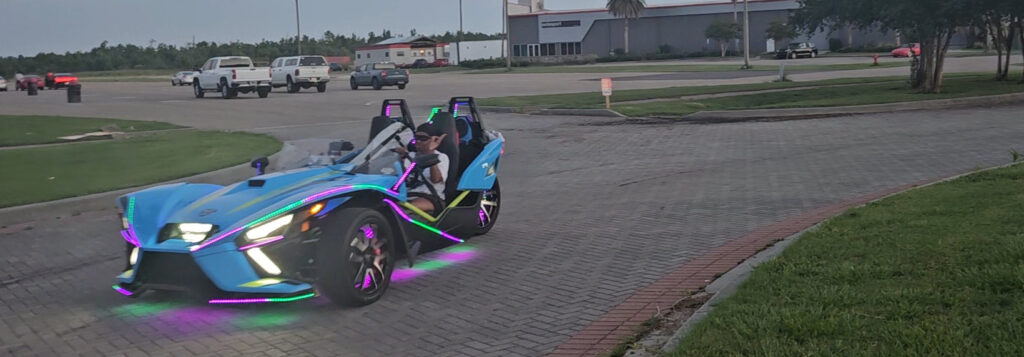 Polaris Slingshot decked out for the Big Easy United Slingshot Extravaganza