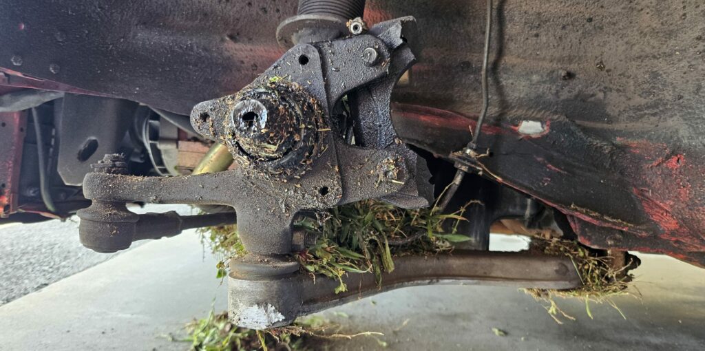 Damage from the broken 944 Spec spindle.