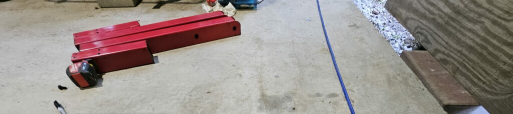 Cut stabilizer arms on the harbor freight engine stand.