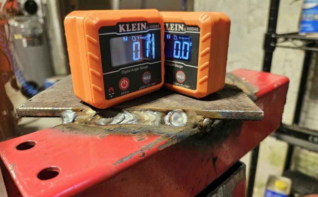 Intermediate step of constructing the tube bender mount.