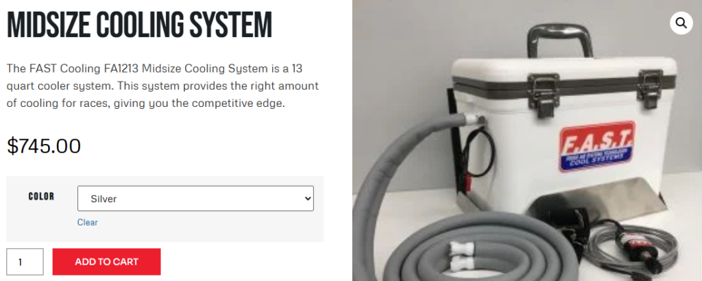 FAST Cooling entry level cooling shirt system for motorsports.