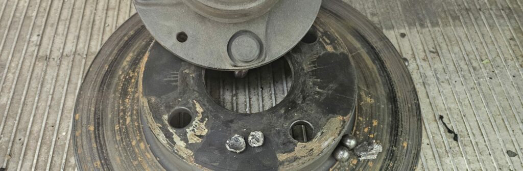 Crushed ball bearings from the NA Miata racecar wheel bearing.