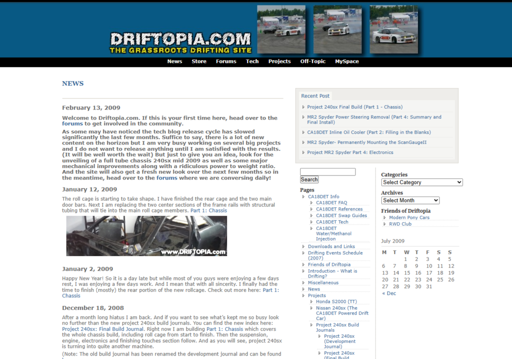 Image of the WordPress conversion for Driftopia.com.