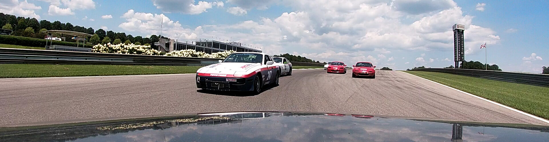 944 Spec field in the rear view at Barber Motorsports