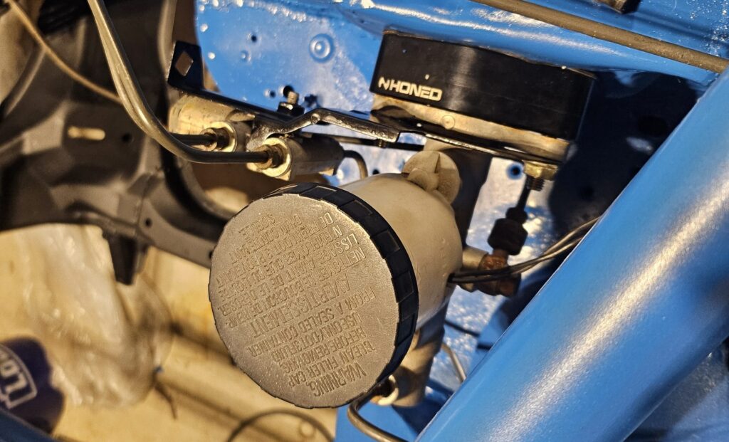 The brake booster delete from Honed Developments installed on the na miata exo car ghettocet.