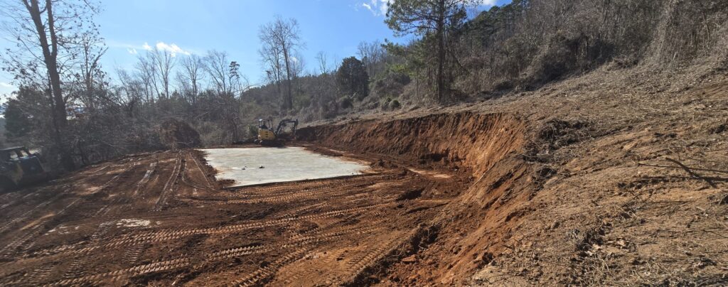 Concrete foundation in place for the new workshop at Driftopia.