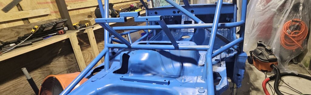 The rear radiator mount frame installed in the NA Miata Ghettocet Exo Car 