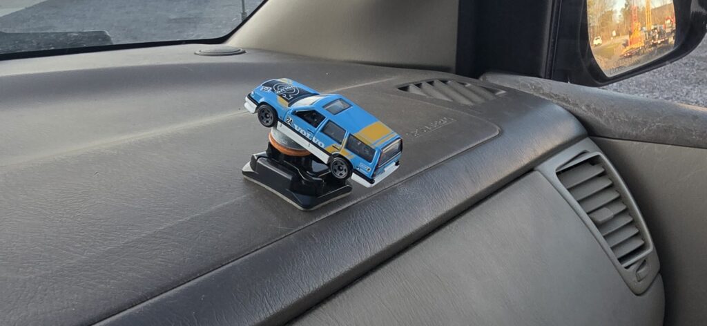 Volvo dash drifter on the GoPro mount.