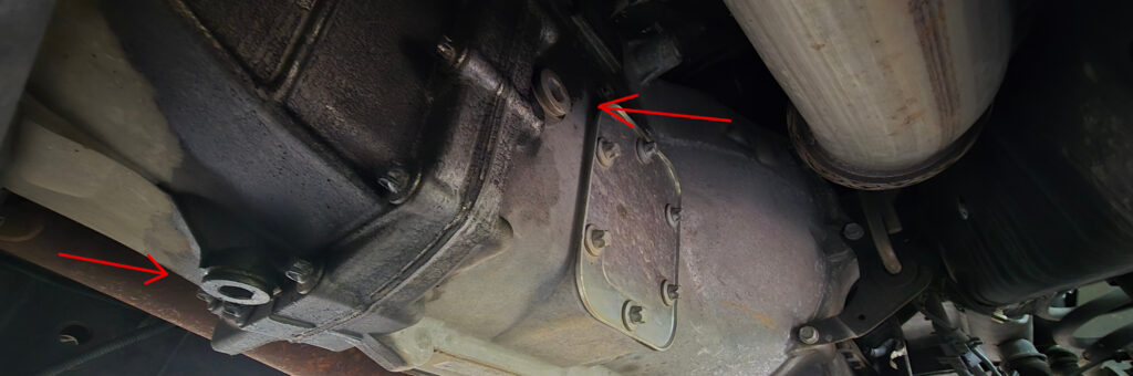 The G56 transmission fill and drain plugs.