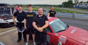 The Total-D Enduro Team at Atlanta Motorsports Park with drivers Chris Simmons, Daniel Madamba, Jonas Hannah, and Tyler Christian.