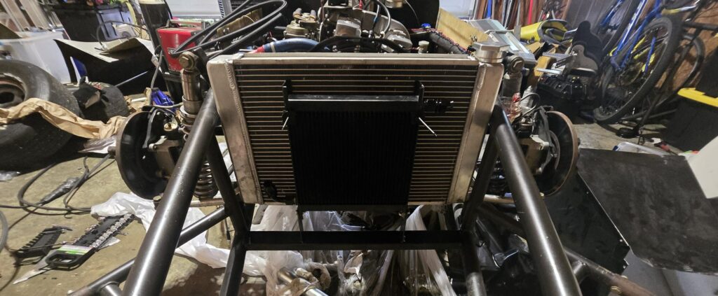 Oil cooler relocated in front of the radiator of the Yamaha FJ1200 FJ1250 Thunder Roadster. 