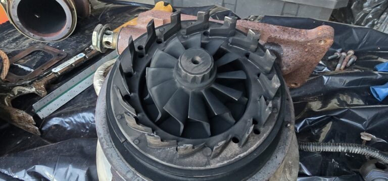 Closeup of the VGT ring of the Holset Turbo on the 6.7 Cummins.