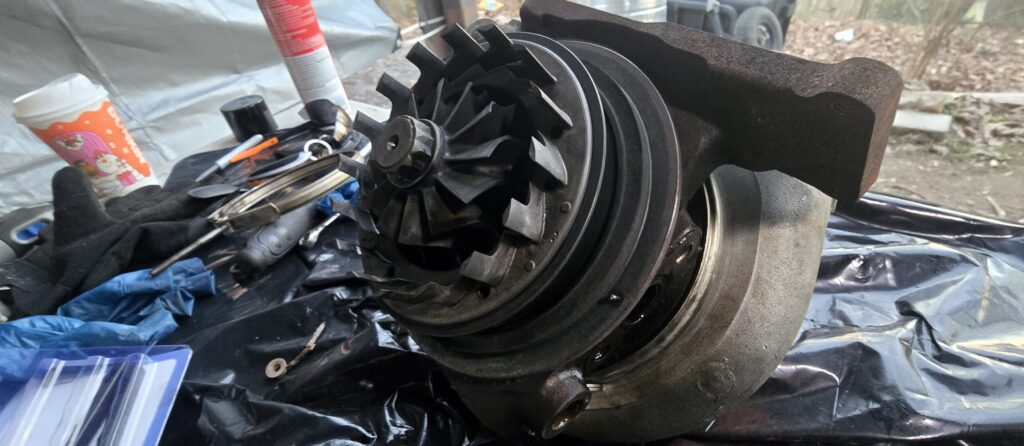 Holset VGT turbo from the Ram 2500 with the VGT in the up position.